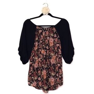 Young Threads-Boho style blouse-Semi-sheer-3/4” Sleeves-Sz Small